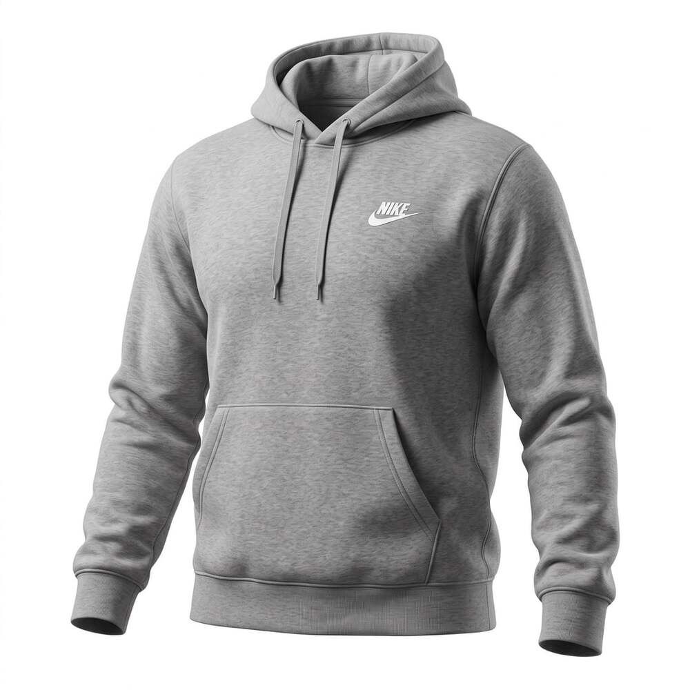 Nike Club Fleece Pullover Hoodie Size S Gray